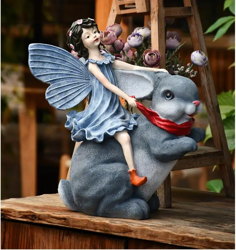 Европейские полимерные украшения для ангела украшение кролика Цветочная фея