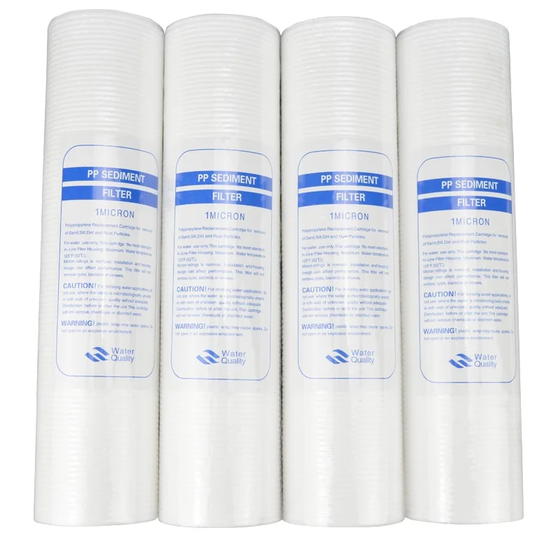 

New 4pcs PP Cotton Filter Water Filter Water Purifier 10 Inch 1 Micron Sediment Water Filter Cartridge System Reverse Osmosis