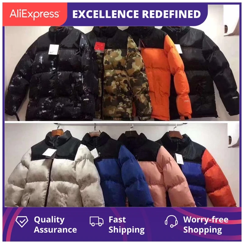 

Зимние американские брендовые северные парки разных цветов парные хлопковые пальто повседневные с воротником-стойкой теплые пуховые курт...