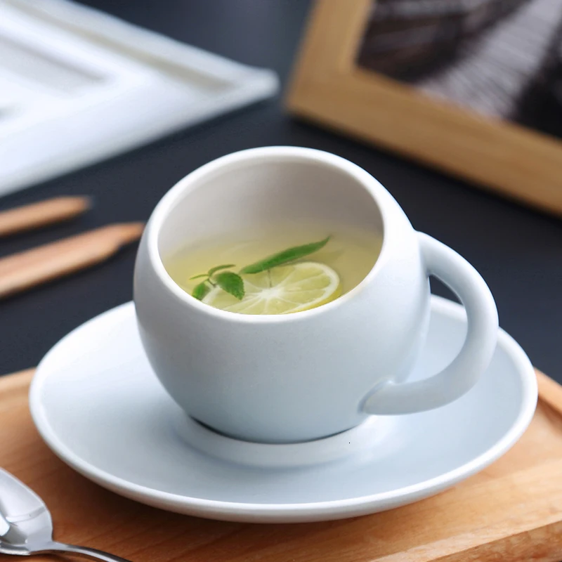 Круглая круглая кружка с матовой текстурой Мороза для кафе латте капучино