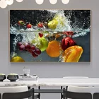 Фрукты и овощи в воде, холст, картина, фотопечать, HD холст, кухня и магазин, Украшение стен