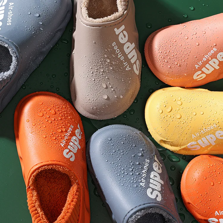 

2021 New Winter Slippers Warm Men Shoes Waterproof Women Couples Non-Slip Plush Cotton Indoor Outdoor Home Autumn Thick Heel