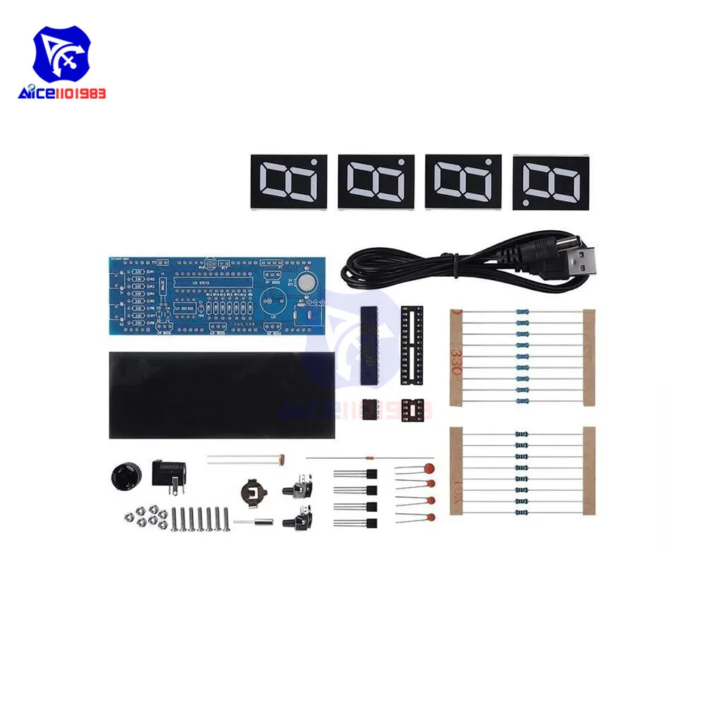 51-чиповые цифровые часы diymore светодиодный дисплей комплект управления