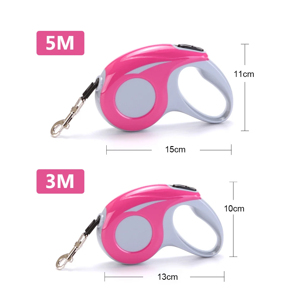 3/5M Retractable ABS Pet Dog Leash Plastic Leads Outdoor Anti-slip Rgonomic Handle Collars And Harnesses | Дом и сад