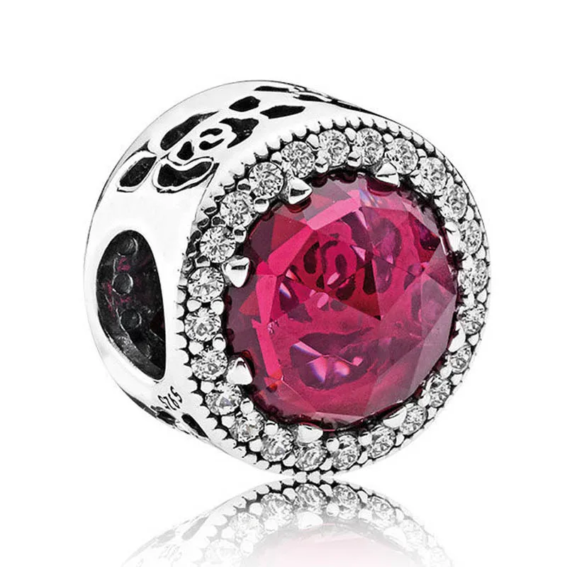 

Оригинальные подвески из стерлингового серебра 925 пробы, блестящие сердца, роза, цветок, бусина с кристаллом, подходит для популярного брасл...