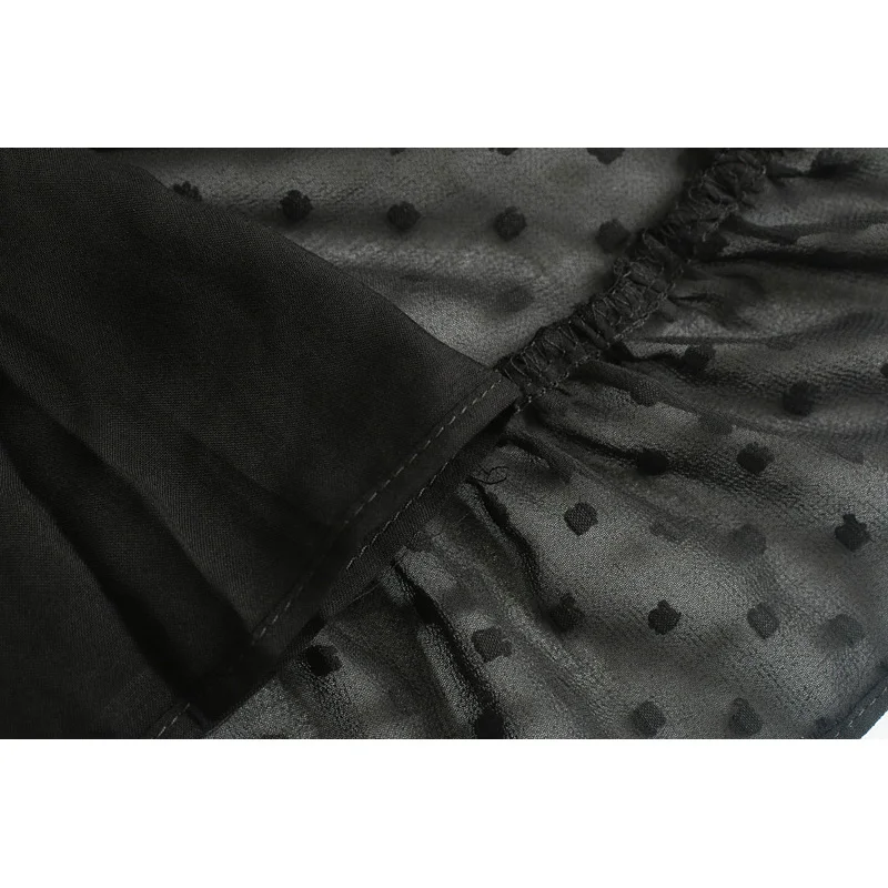 Модное женское платье Za 2019 винтажное элегантное с оборками в горошек мини