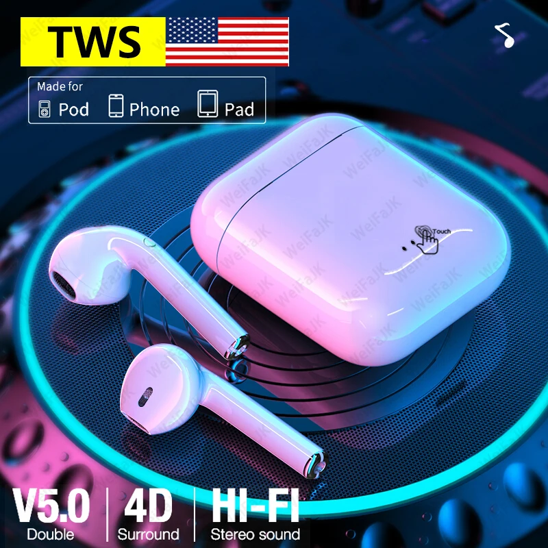 Оригинальные наушники Apple AirPods i7s TWS Bluetooth беспроводные Air Earbuds Спортивная