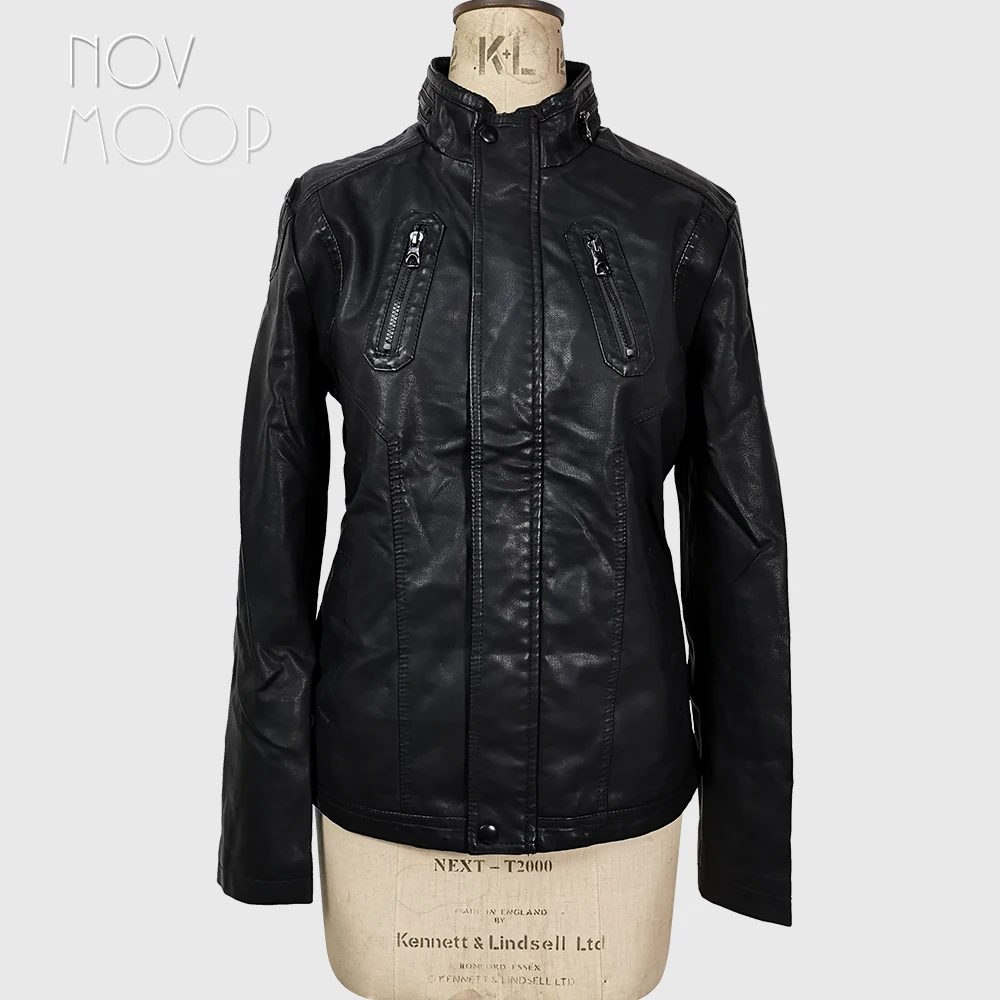 

Novmoop genuine leather sheepskin unisex jacket last one piece year end clearance Liquidation veste en cuir C9