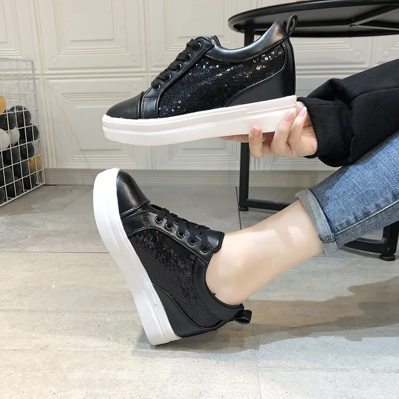 Новинка обувь на платформе и толстом каблуке женская повседневная с сетчатой