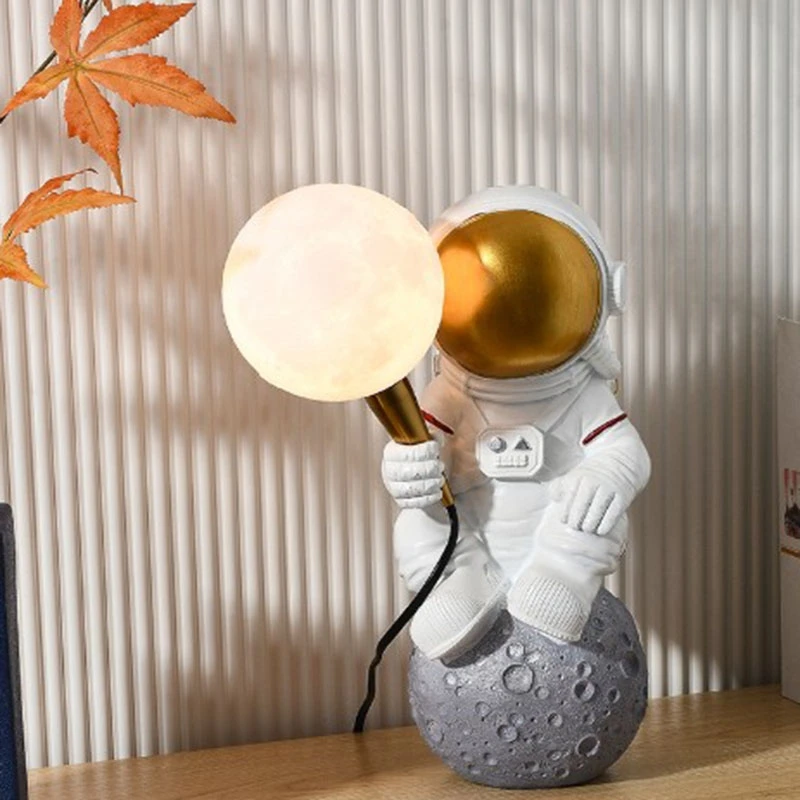 Modern Creative Table Lamps For Astronaut Bedroom Character Boys And Girls Bedside Art Deco Led Resin Wall Lamp | Освещение