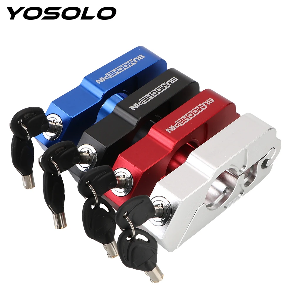 

YOSOLO Anti-theft Motorcycle Grip Lock Motor Locks Fit Scooter ATV Handlebar Handset Brake Lever Disc Locking Security Safety