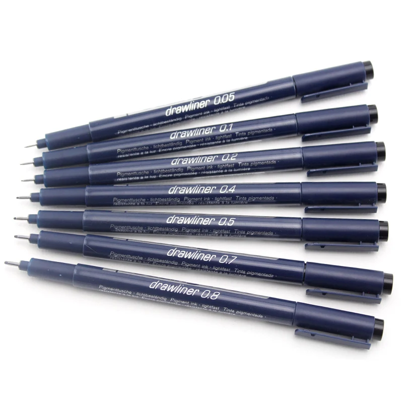 6 шт./компл. Edding Fineliner Micron набор художественных маркеров 005 01 02 03 05 07 эскизный маркер