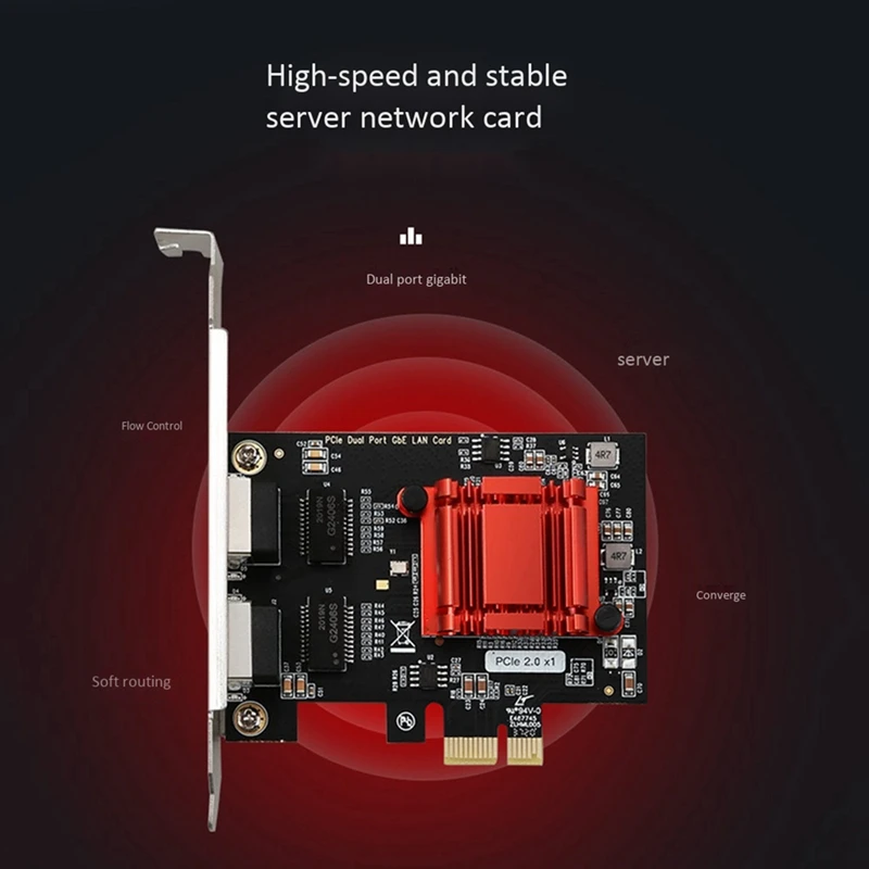 

Dual-Port Gigabit Network Card Desktop Router Server Network Card PCIe Server Network Card