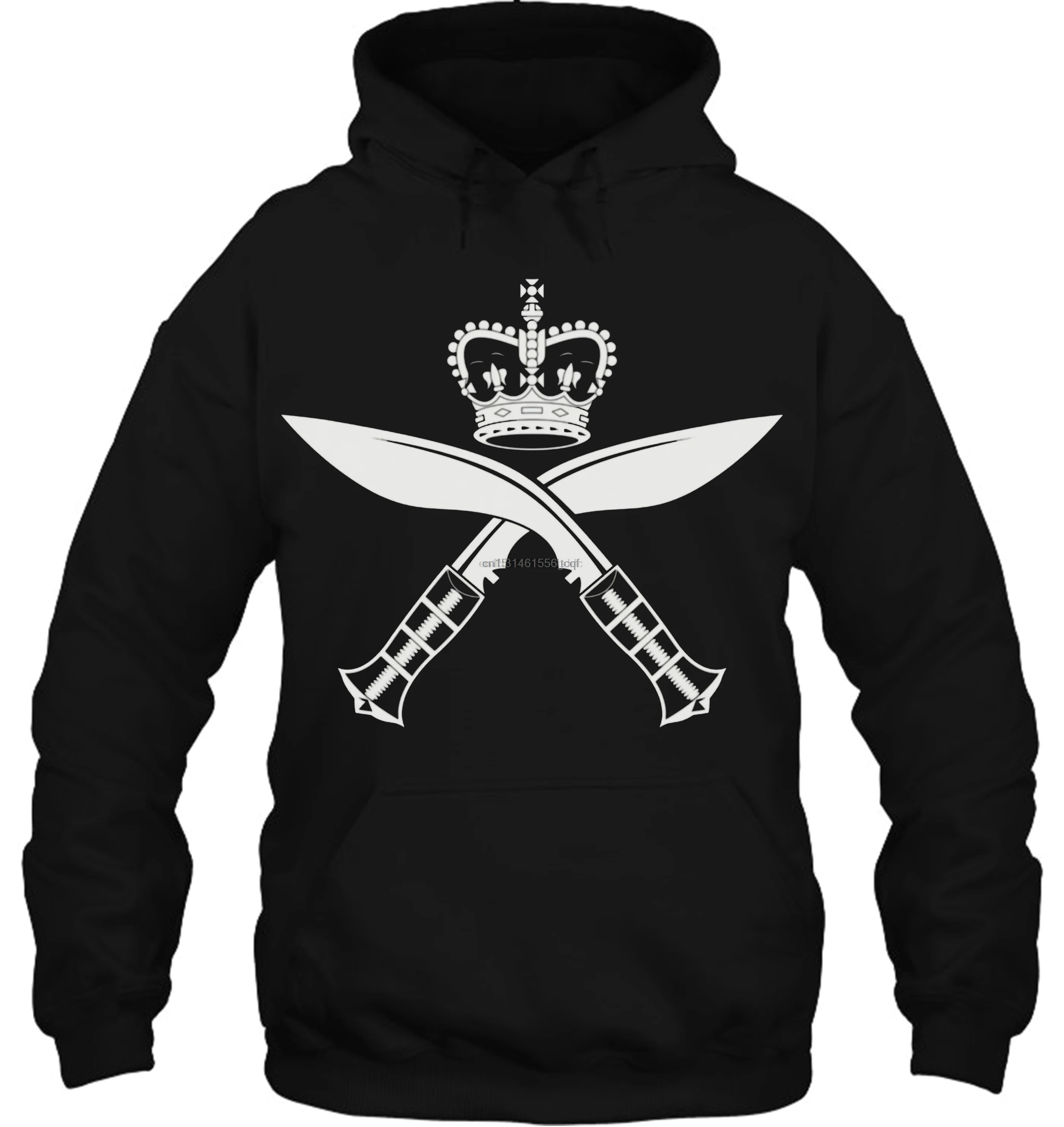 Мужская толстовка с капюшоном GURKHA INSIGNIA KUKRI REGI футболка в стиле армии логотипом