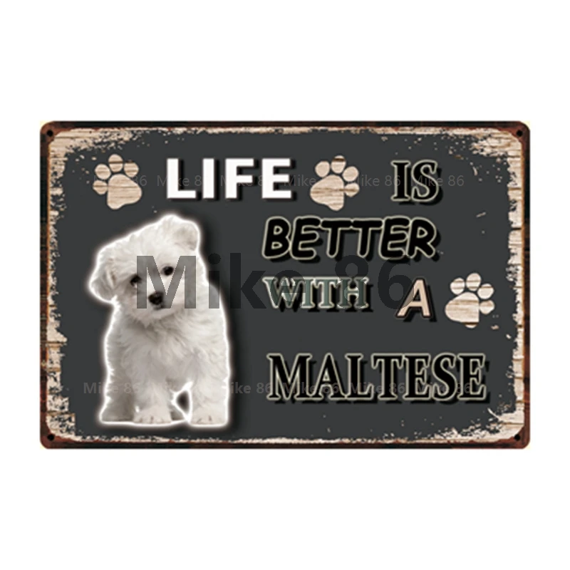 Животные [Mike86] искусственная животная такса чихуахуа Maltese металлический знак