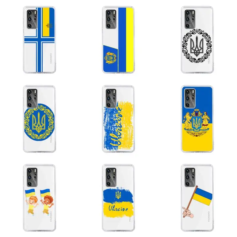 

Ukraine Phone Case For Huawei P40 P30 P20 Mate Honor 10i 30 20 i 10 40 8x 9x Pro Lite Transparent Cover