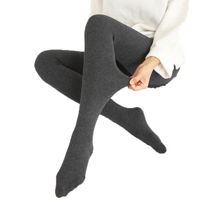 

Warm Winter Leggings Velvet Thick Tights Women Korea Fashion Stripes Hip Lift Slim Leg Pants Winter Bottoms 300g Thickened