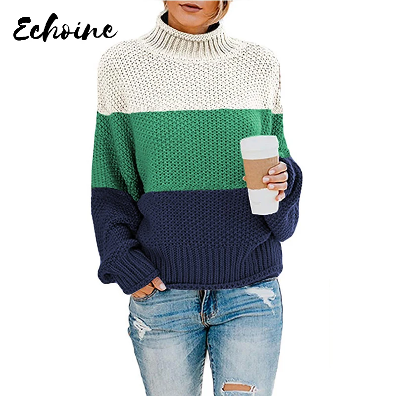 Пуловер с длинным рукавом летучая мышь серый/синий/черный | Женская одежда