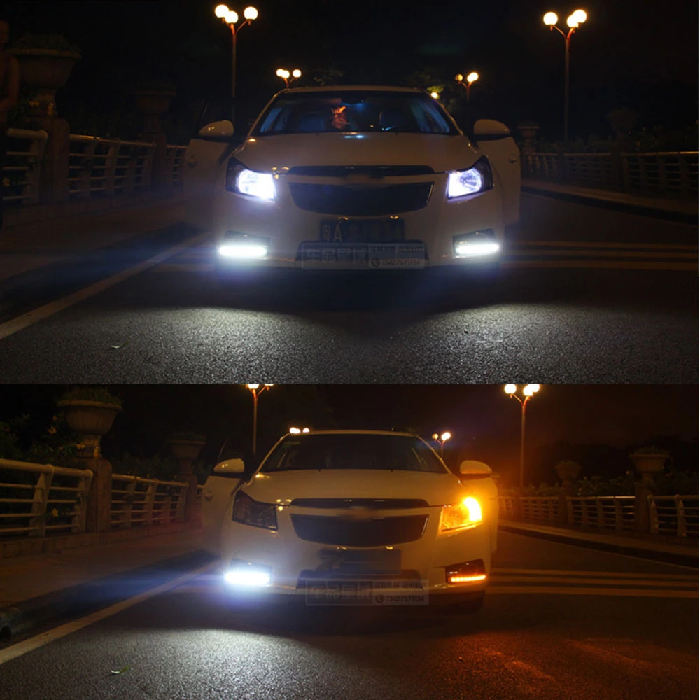

ECAHAYAKU LED Daytime Running Light DRL For Chevrolet Cruze 2009 2010 2011 2012 Fog day light with Turn Signal Dimmed Light 2PCS