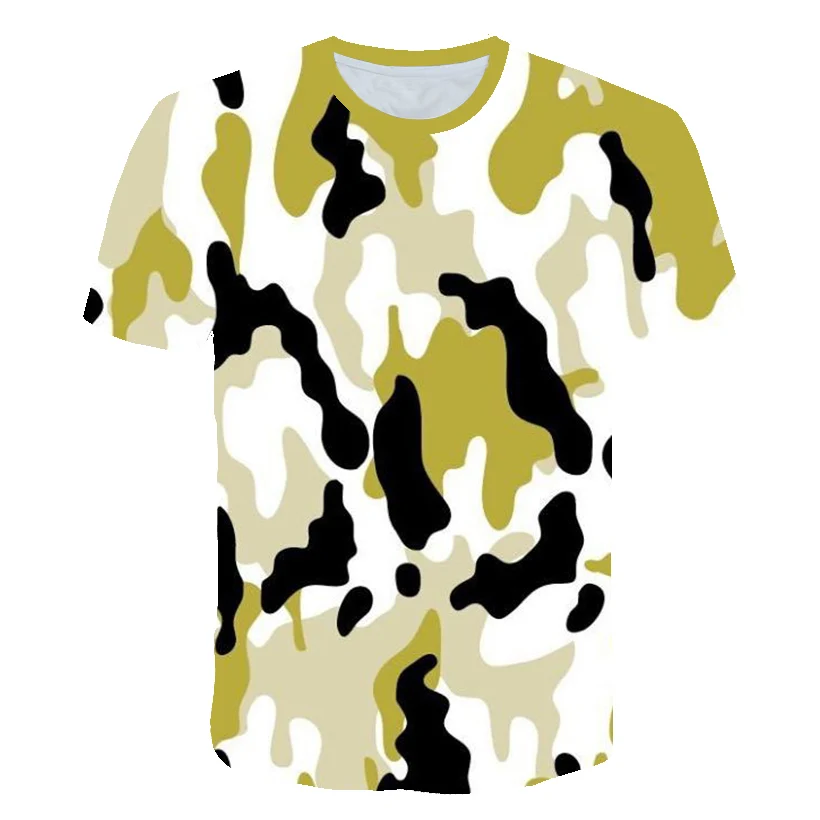 

2021 New Girl Shirt Factory Direct Sales Camouflage T-shirt Boy Girl Children Game T-shirt Military Camouflage Adventure T-shirt