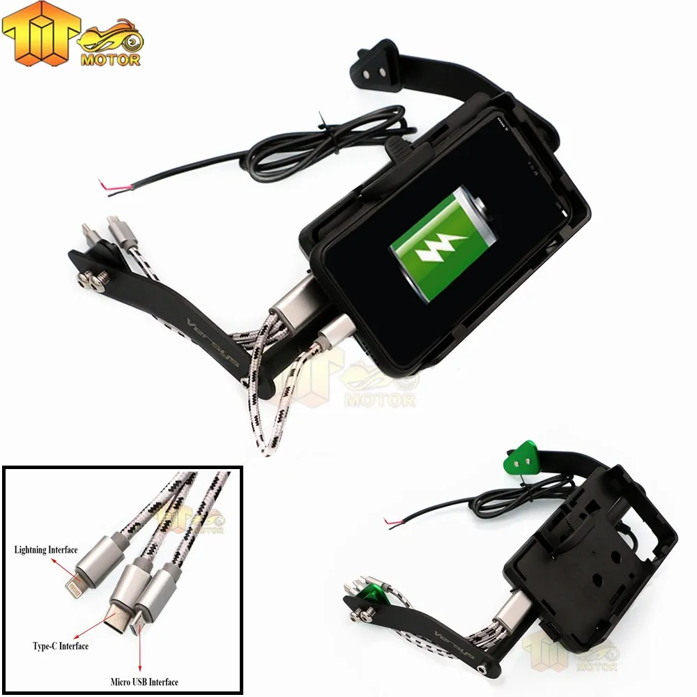 

CK CATTLE KING мобильный телефон USB навигационный кронштейн для мотоцикла USB зарядка кронштейн для KAWASAKI VERSYS650 KLE650 Versys650