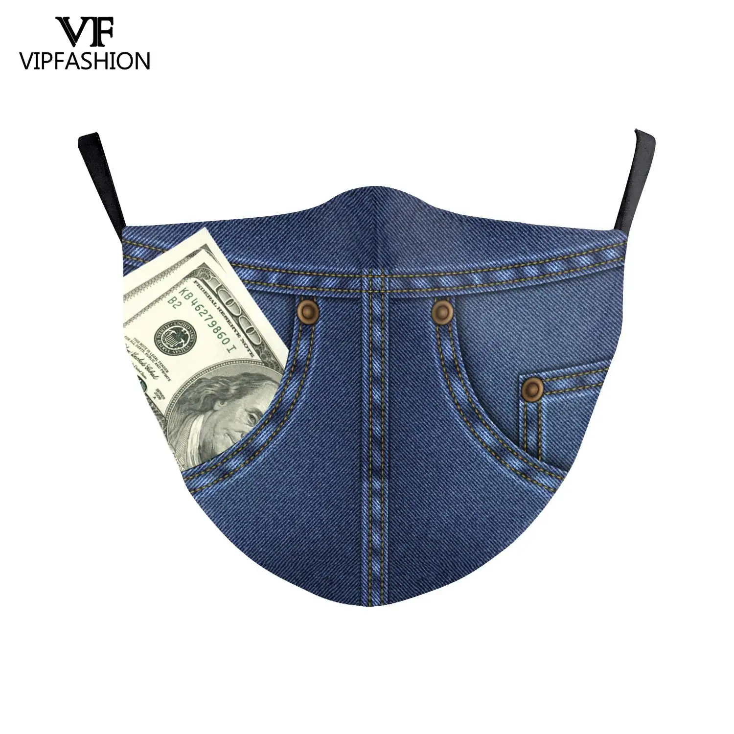 VIP мода для взрослых ежедневного джинсовым принтом маска лица с регулируемым