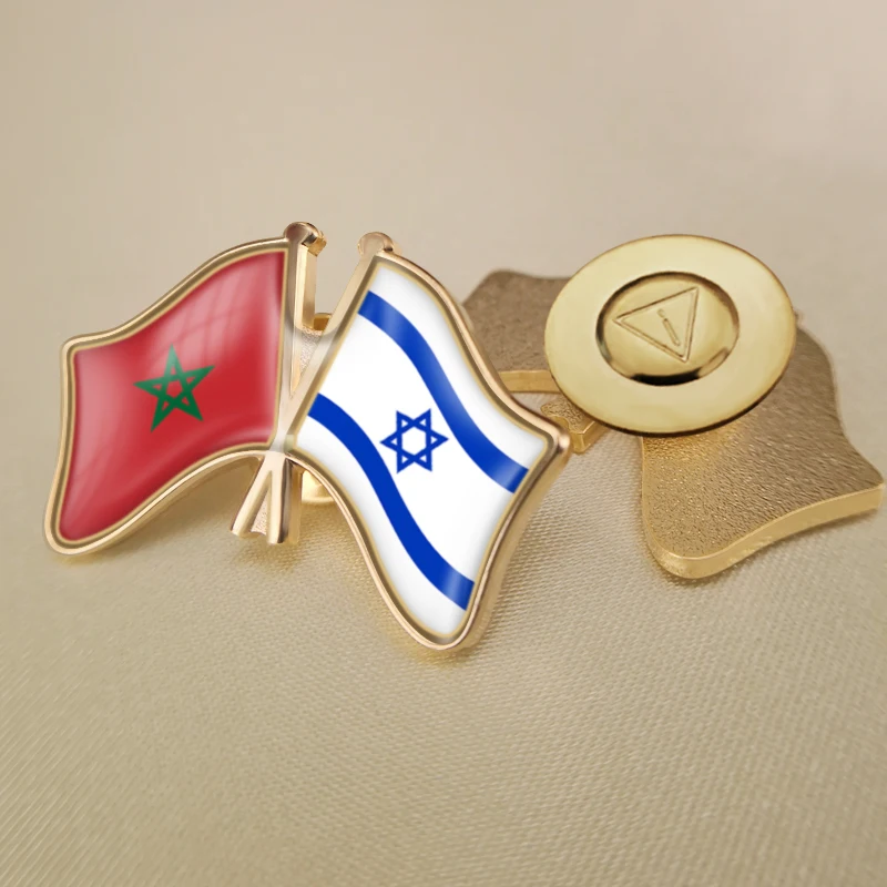 Израиль и Марокко перекрестные двойной флаг дружбы значков на булавке брошь