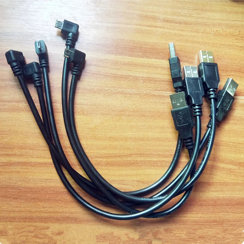 2 шт. 30 см 90 ° вверх вниз правый левый кабель Micro USB для синхронизации данных и