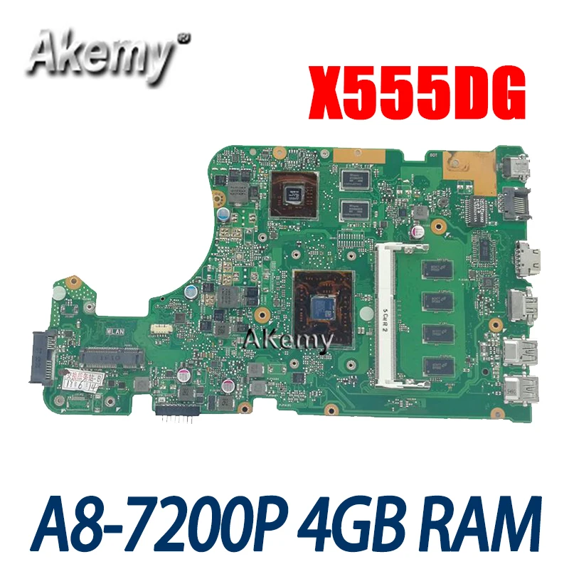 

Amazoon X555DG X555YI laptop motherboard For Asus X555D A555D X555DG X555Y K555D motherboard A8-7200P 4GB RAM