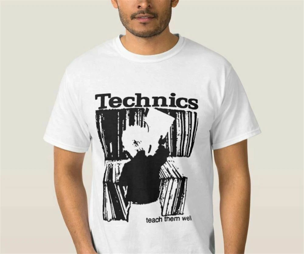 Футболка Technics Teach Them Well Young Sl 1200 Mk2 Mk7 виниловые пластинки Dj Мужская рубашка 37Th 30Th 40Th
