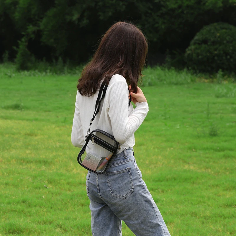 

Прозрачная сумка через плечо, портативная простая сумка через плечо, квадратная водонепроницаемая сумка для покупок на открытом воздухе, п...