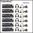 Плата расширения PCI-E TISHRIC 100 шт., 1X до 16X удлинитель PCIE PCI, кабель-удлинитель графики 6Pin 009S Plus, Райзер для майнинга графическим процессором