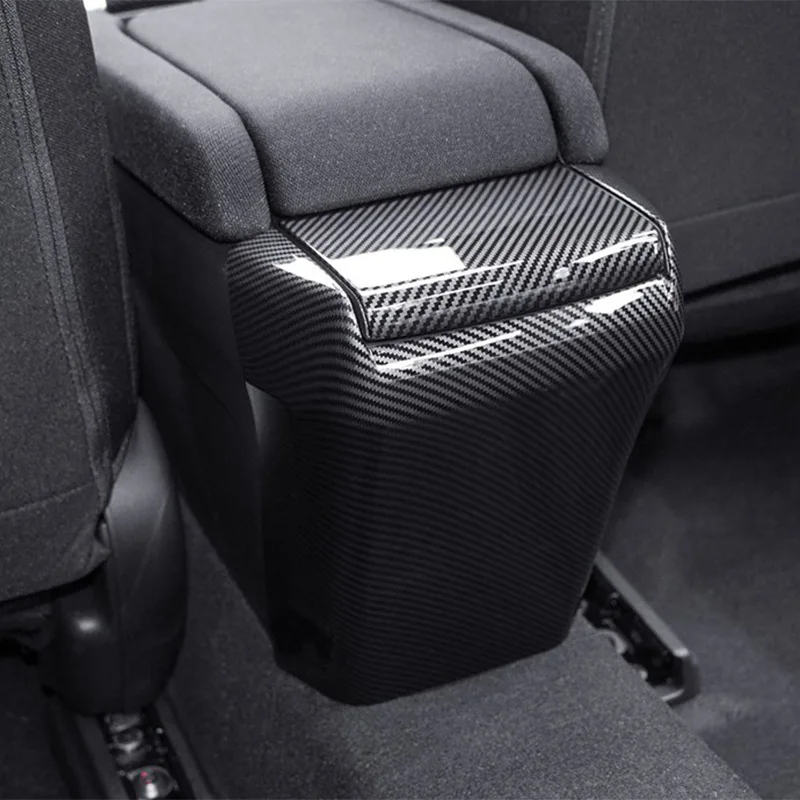 Car interior carbon fibre style center console armrest box protect cover case for Honda Civic 10th 2016 2017 2018 2019 accssorie |