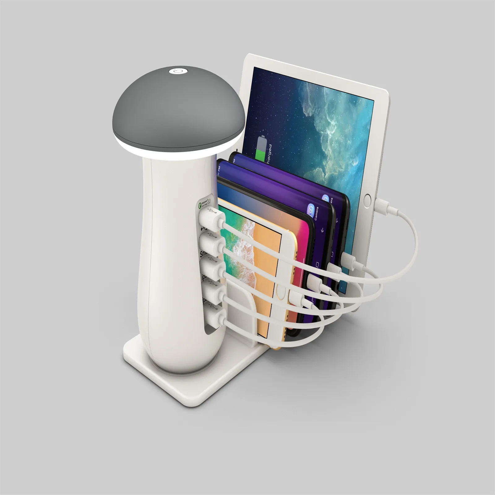 

Новинка, креативная лампа в виде грибов, USB-устройство для зарядки, Настольная зарядная станция для Xiaomi, Iphone, Ipad, Android