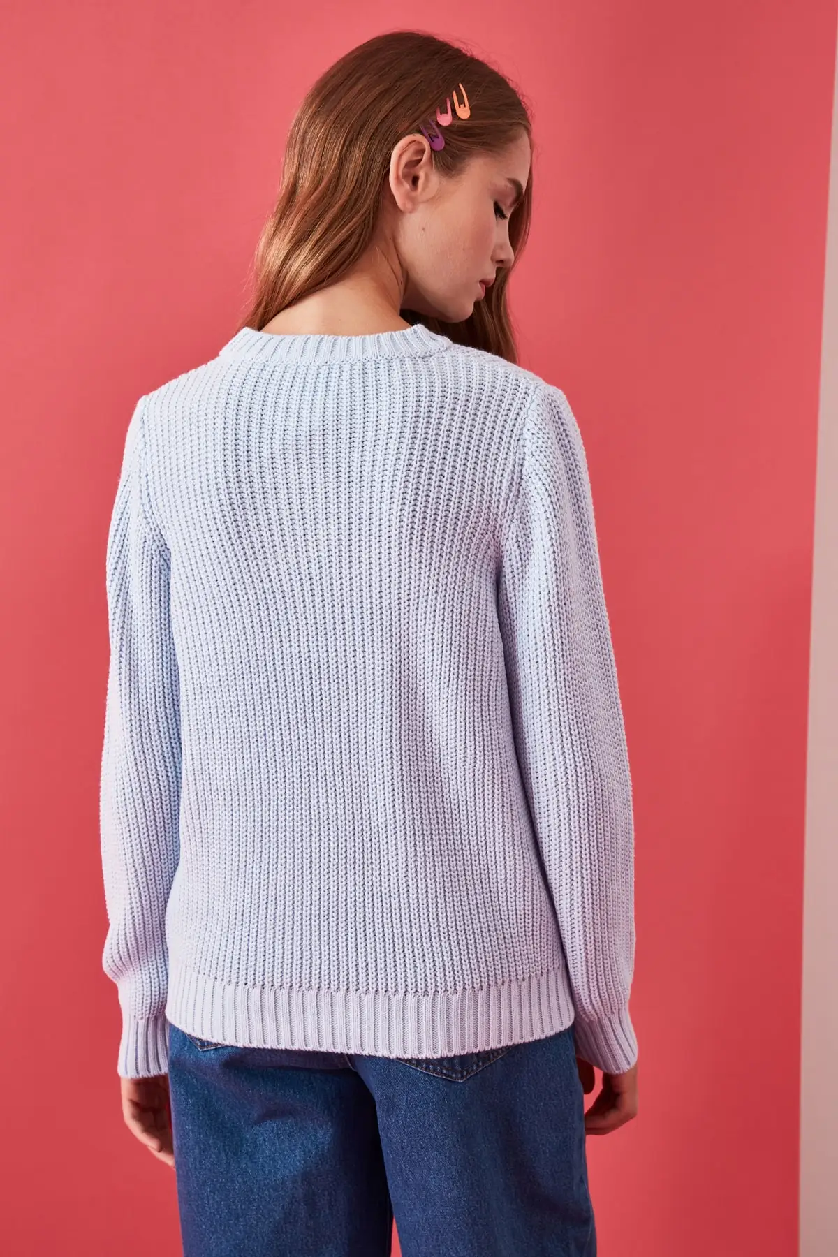 

Trendyol Bike Collar Flower Detail Knitwear Sweater TWOAW21KZ1172