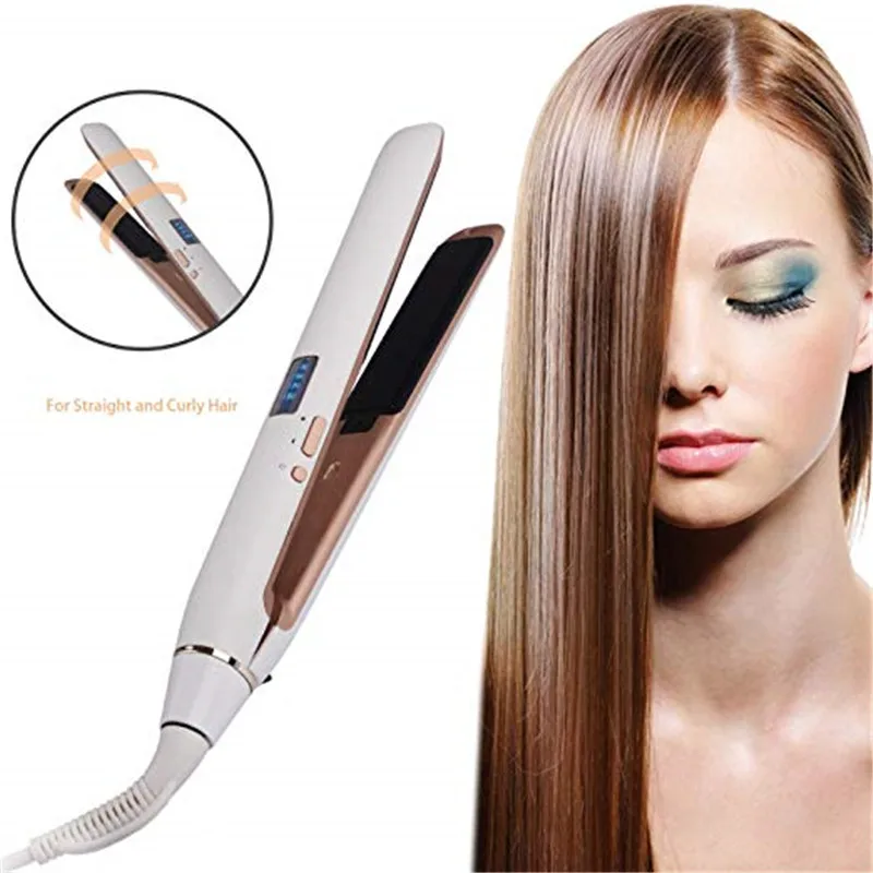 

Hair Straightener and Curler Ceramic 2 In 1 Flat Iron Hair Crimper LCD Hair Straightening Curling Iron Corrugation Hair Waver