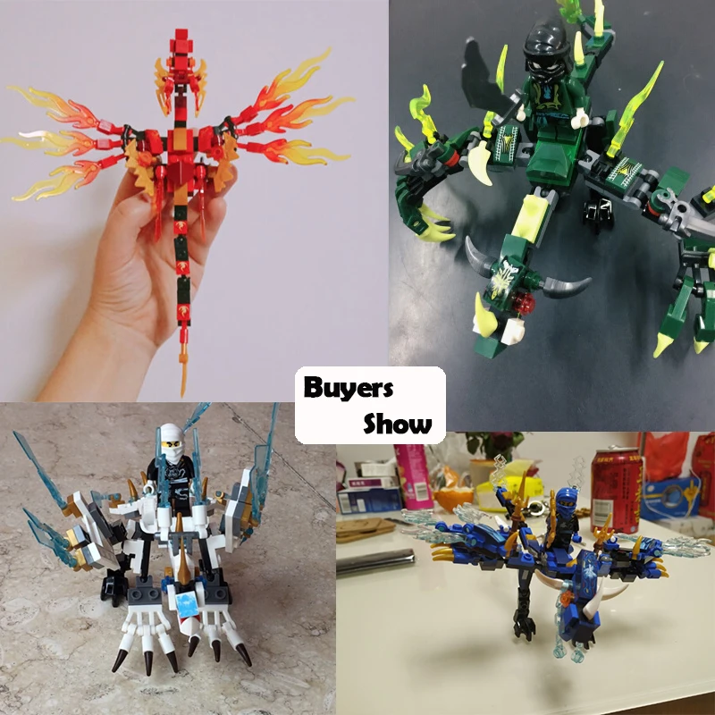 

SEMBO Block 142 Pcs Ninjagos Dragon Knight Building Compatible Ninja Zane Kai Jay Educational DIY Brick Toys for Children