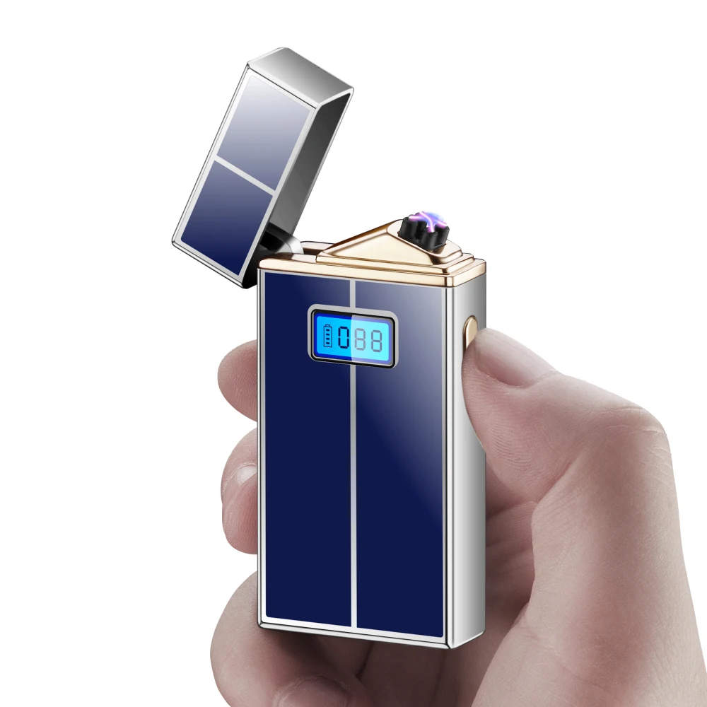 Новая электрическая зажигалка с гнездом usb дисплей питания металлический перезаряжаемый прикуриватель двойной для Плазменно-дуговой зажигалки гаджеты для мужчин Gfit