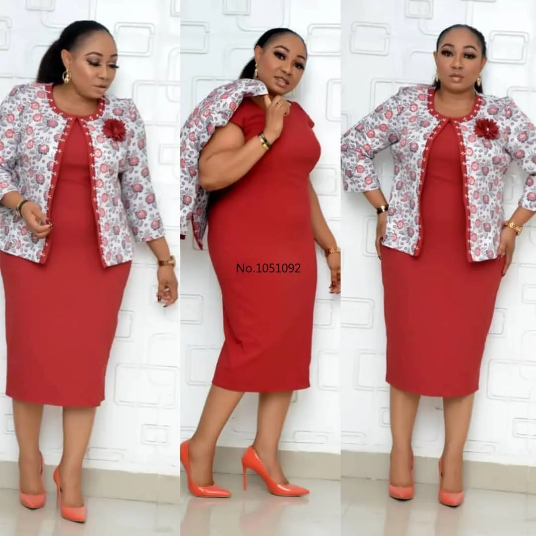 Комплект из 2 предметов африканские платья для женщин OL размера плюс платье в