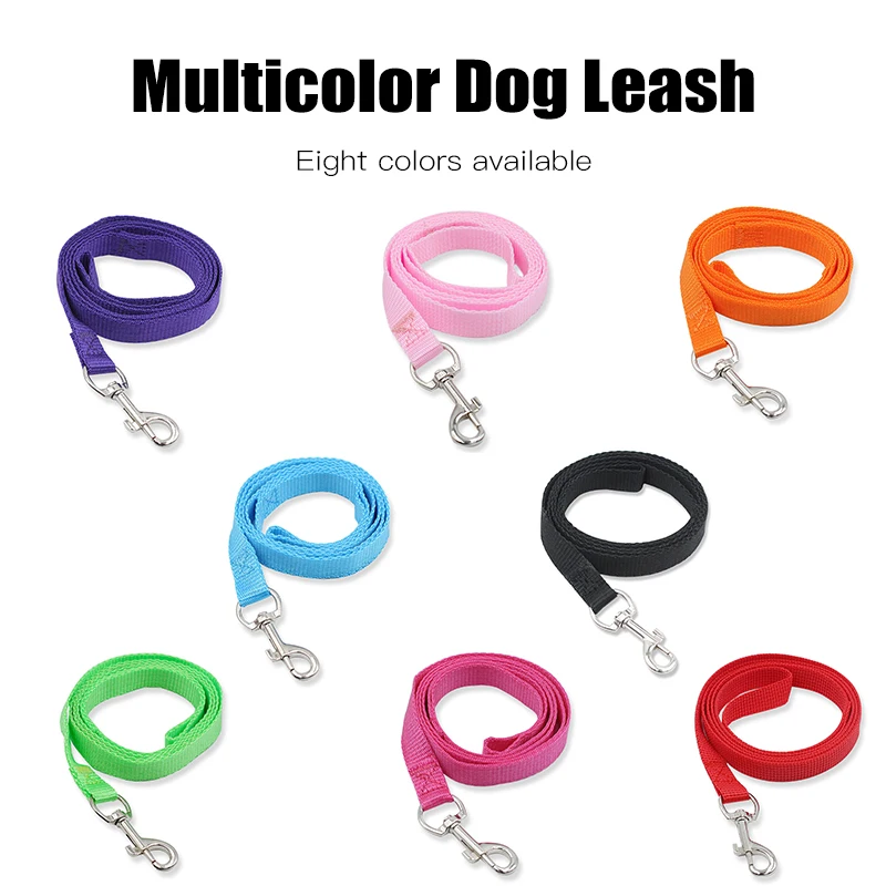 7 Colors 120cm*1.5cm Nylon Pet Dog Leash Harness Dog Collar Walking Training Leash Cats Dog Harness Collar Leash Strap Belt