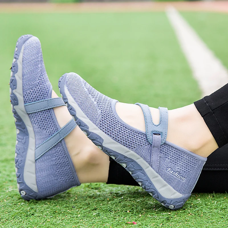 Балетки женские сетчатые дышащие без шнуровки плоская подошва повседневная