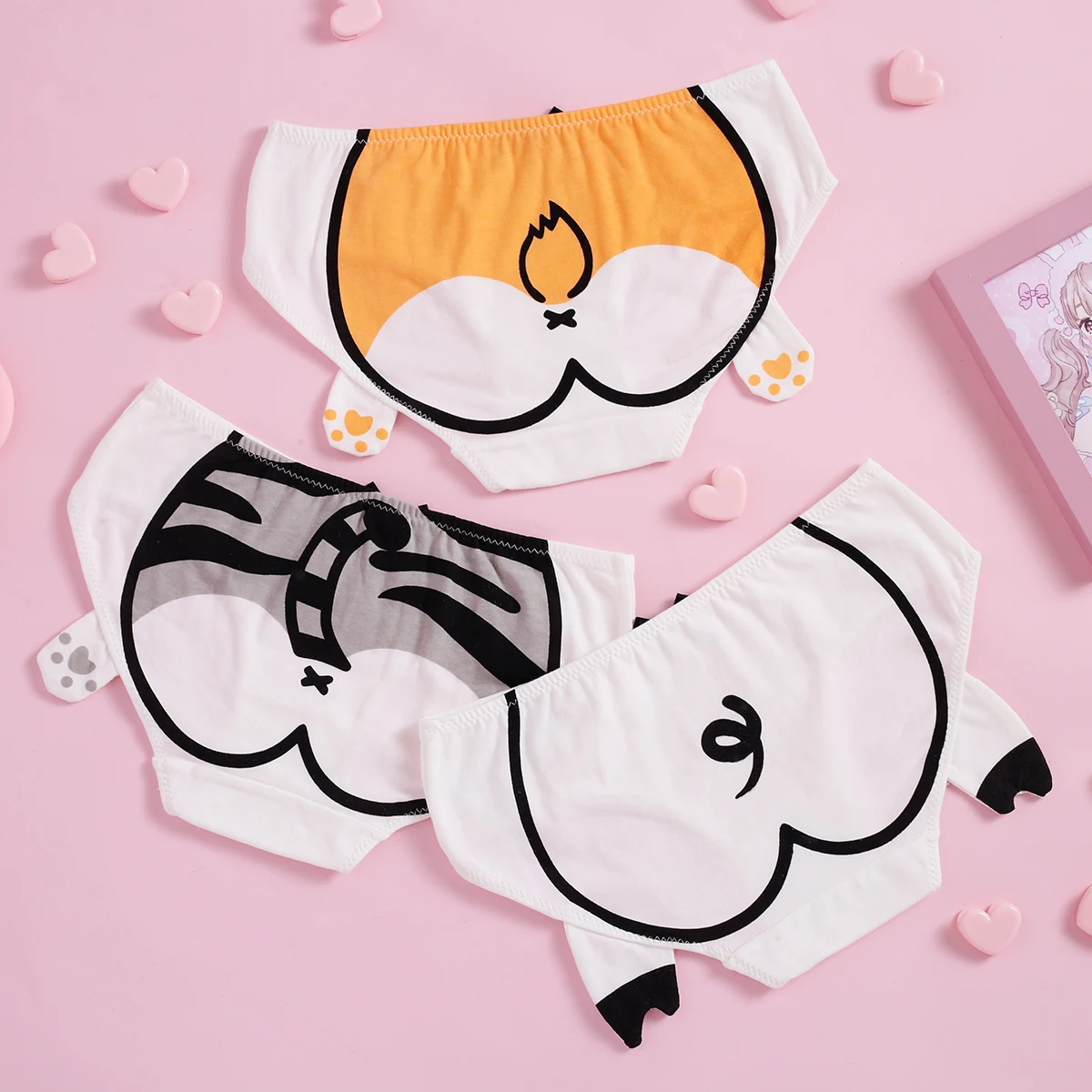 

HOT Neko Atsume Cosplay Panties Girls Cotton Briefs Female Underwear Kawaii Funny Corgi Butt Doge Cat Cartoon Lingerie Underwear