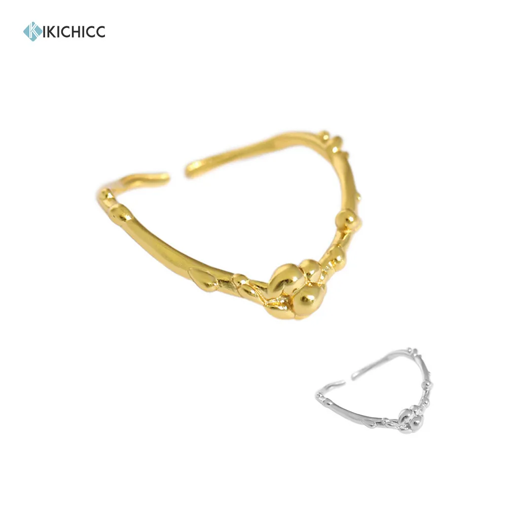

KIKICHICC 925 Стерлинговое Серебро Золото Тонкий кольца с изменяемыми размерами для женщин Свадебные регулируемые для стильного свадебного пода...