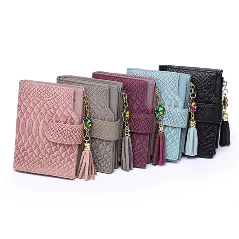 Кошелек клатч из кожи питона с кисточками Женский кошелек змеиной