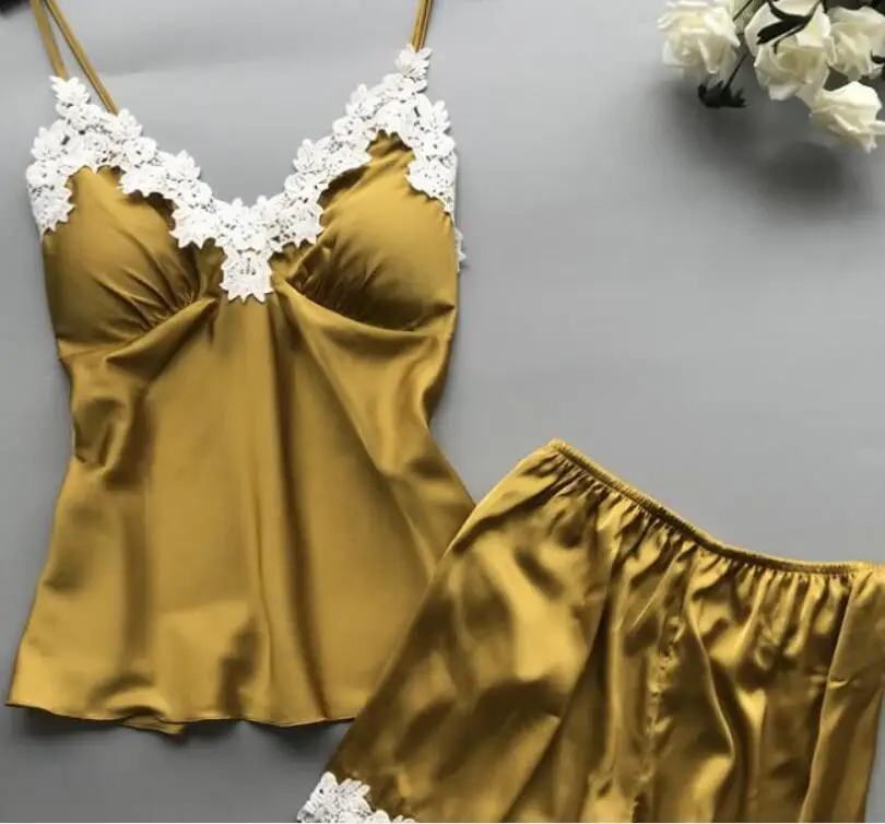 

2020 Women Pajamas Sexy Lace Lingerie Nightwear Underwear Babydoll Short Sleepwear 2PC Set Women Clothes pajama