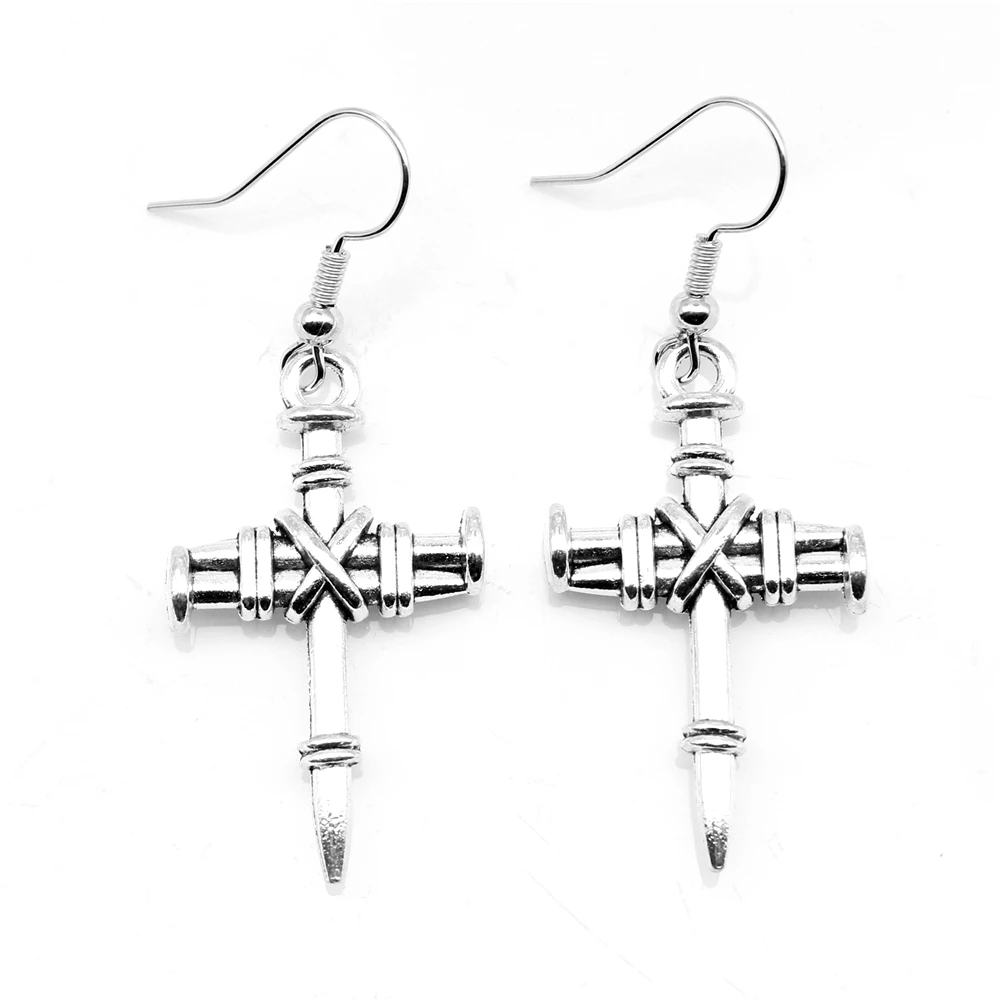 Женские серьги с крестом 20 х34 мм, 1 пара