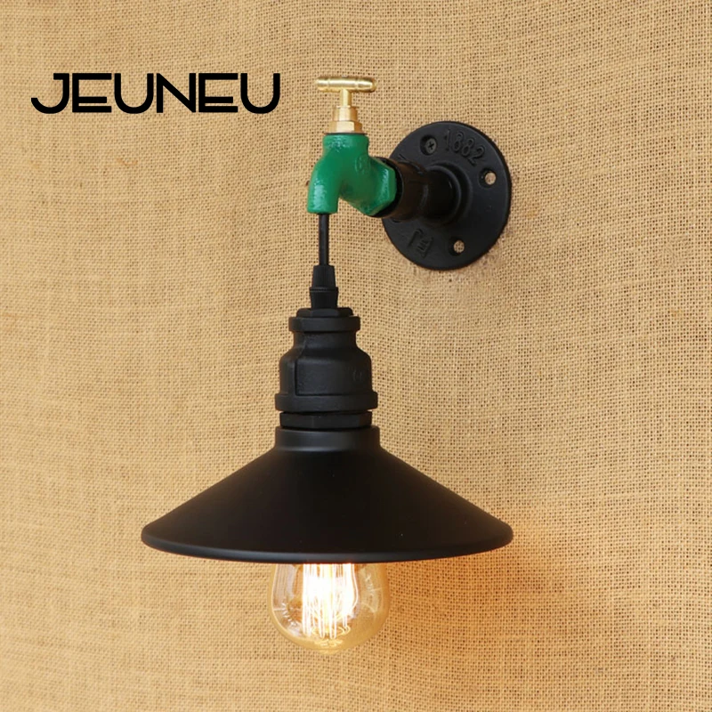 Новая современная винтажная Лофт настенная лампа E27 Железный Абажур