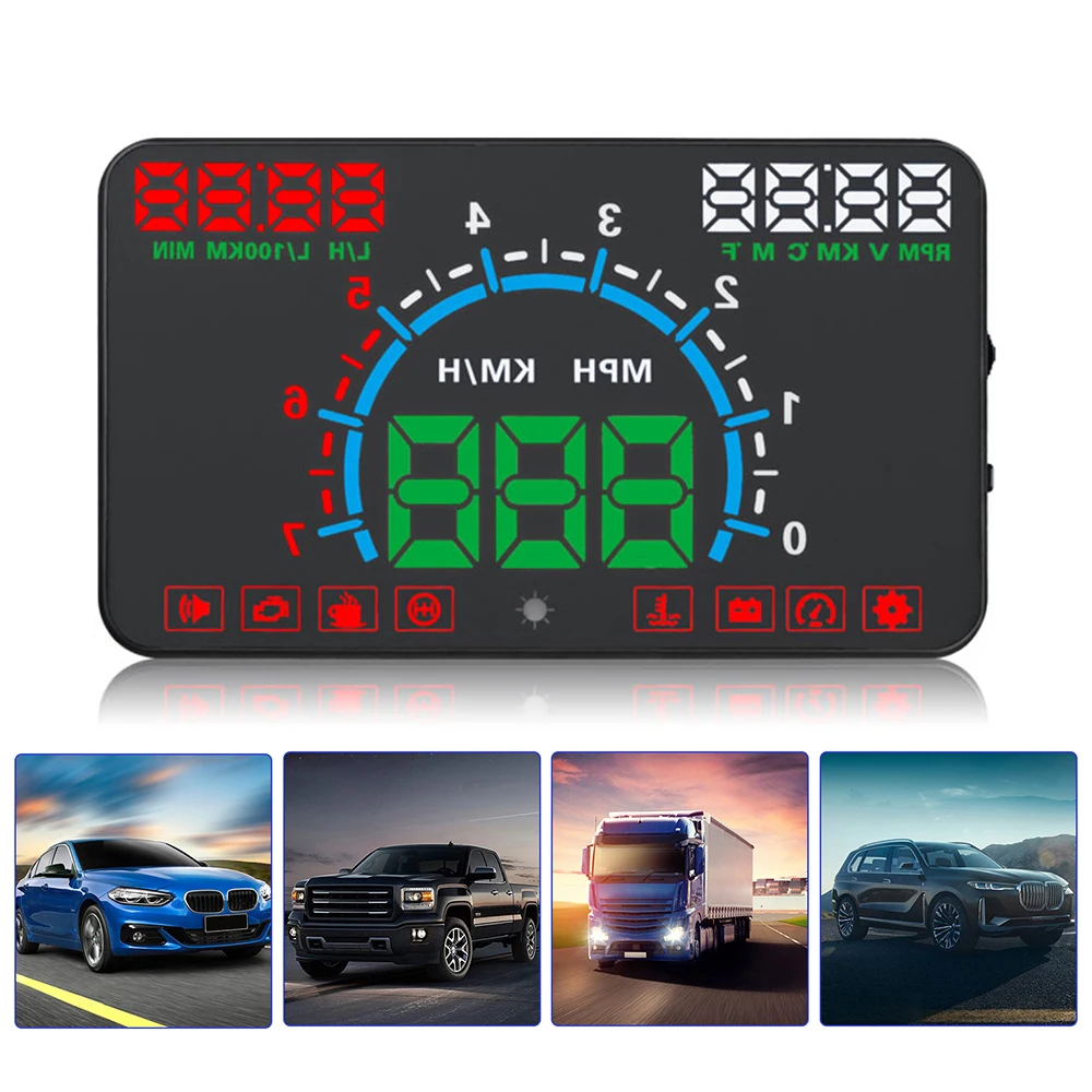 

Проектор автомобильный OBD2, 5,8 дюйма, предупреПредупреждение о превышении скорости, потреблении топлива