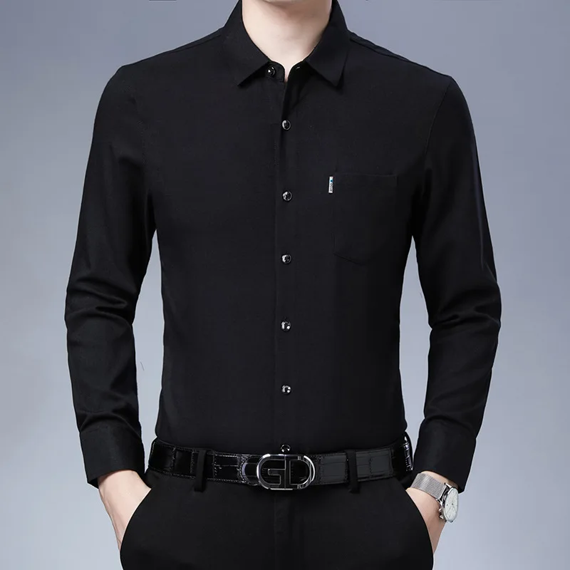 

Cotton hemp shirt men's casual clothes for middle-aged and old people