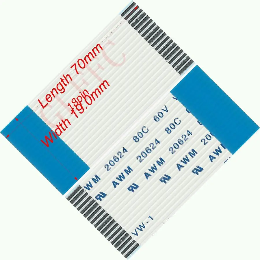 18pin 1 0 шаг 70 мм 200 B type Гибкий плоский кабель FFC awm 20624 ROHS для ttl lcd DVD Компьютера|Кабели